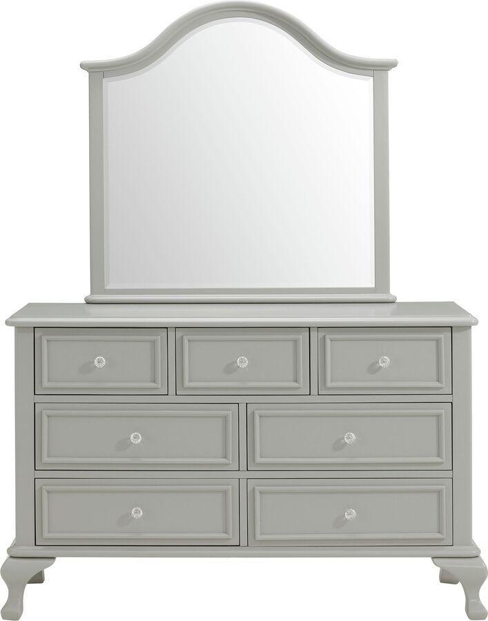 Elements Bedroom Sets - Jenna Twin 5 Piece Bedroom Set in Grey