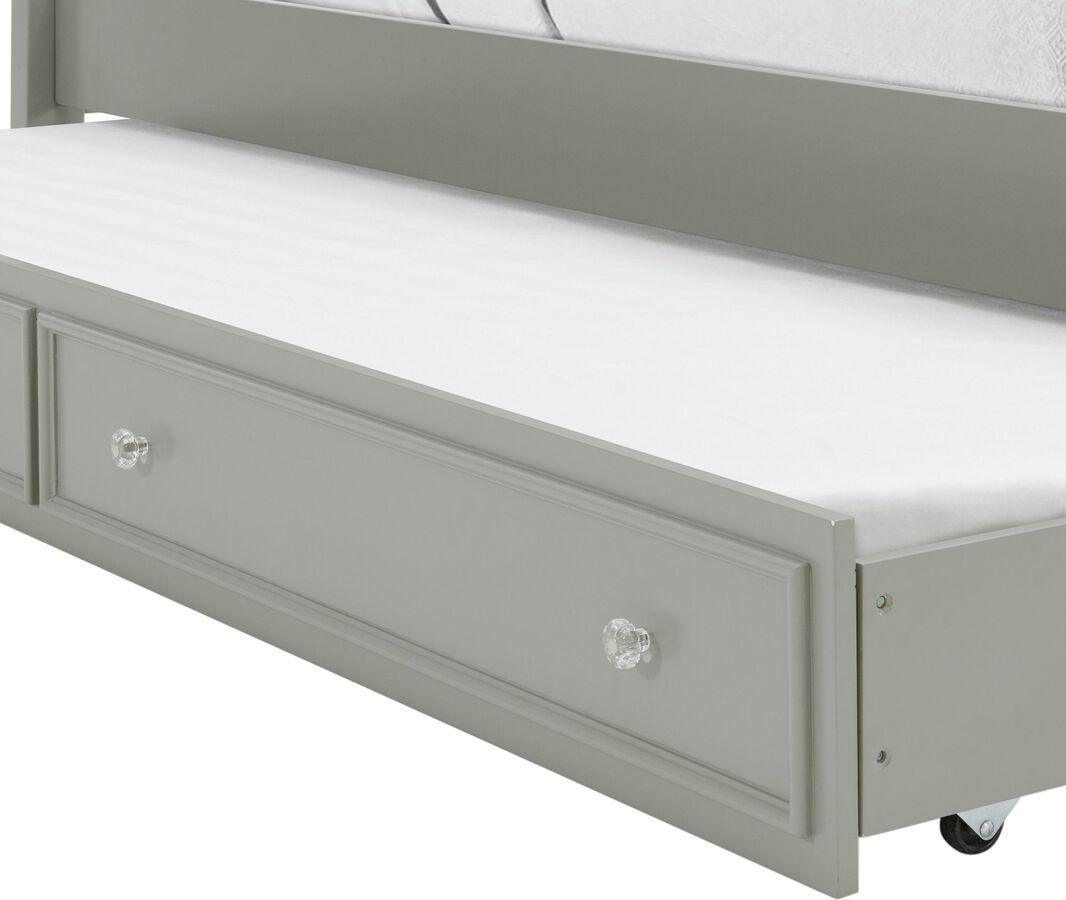 Elements Bedroom Sets - Jenna Twin Panel Bed w/Trundle in Grey