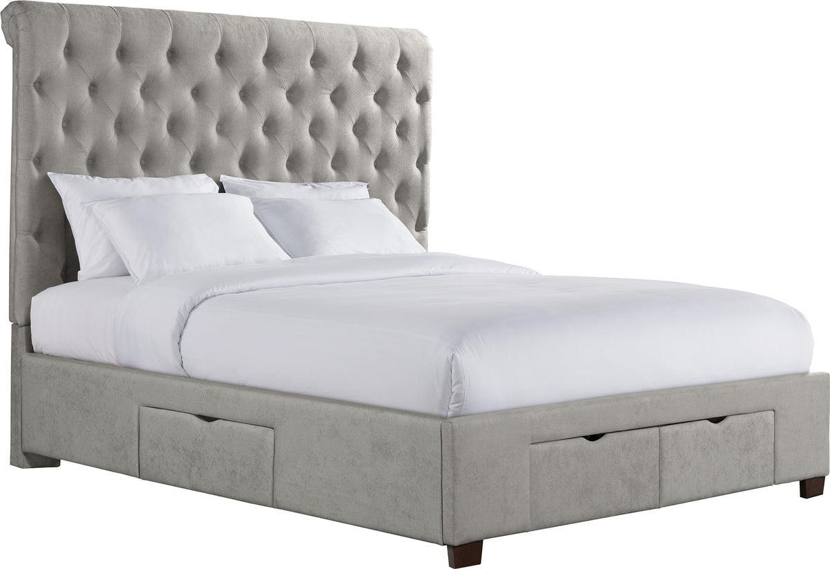 Elements Beds - Jeremiah King Upholstered Storage Bed Gray
