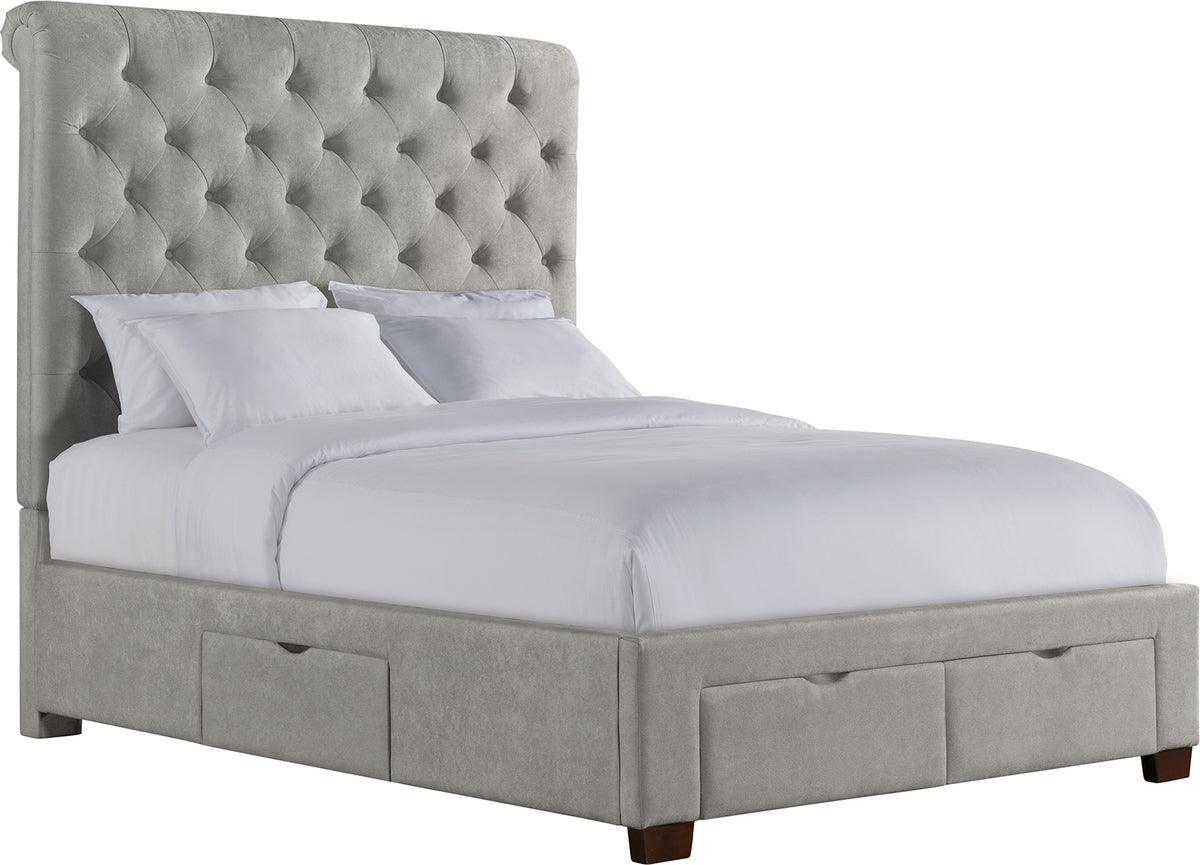 Elements Beds - Jeremiah Queen Upholstered Storage Bed Gray