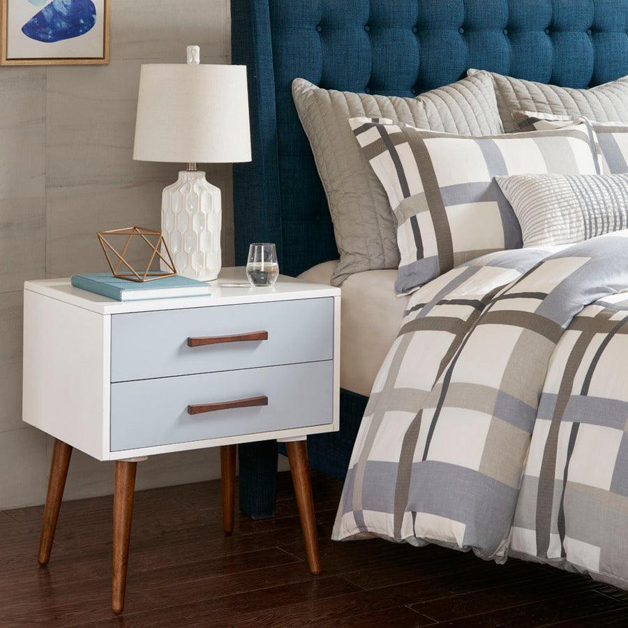 Olliix.com Nightstands & Side Tables - Jeremy Storage Nightstand White & Gray