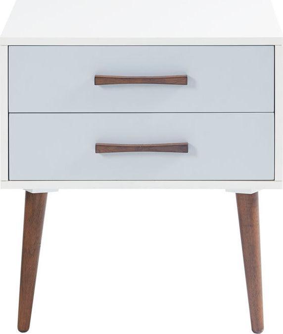 Olliix.com Nightstands & Side Tables - Jeremy Storage Nightstand White & Gray