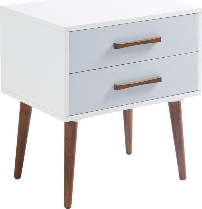Olliix.com Nightstands & Side Tables - Jeremy Storage Nightstand White & Gray