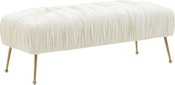 Tov Furniture Benches - Jessica Cream Velvet Bench