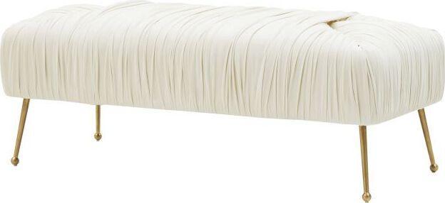 Tov Furniture Benches - Jessica Cream Velvet Bench
