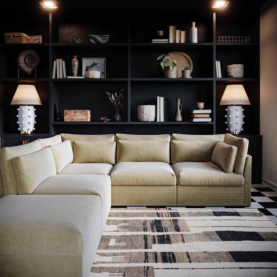 Tov Furniture Ottomans & Stools - Jessie Champagne Velvet Modular Ottoman