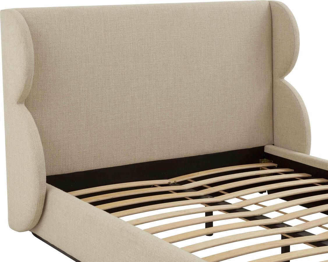 Tov Furniture Beds - Jibriyah Beige Tweed Bed in Queen