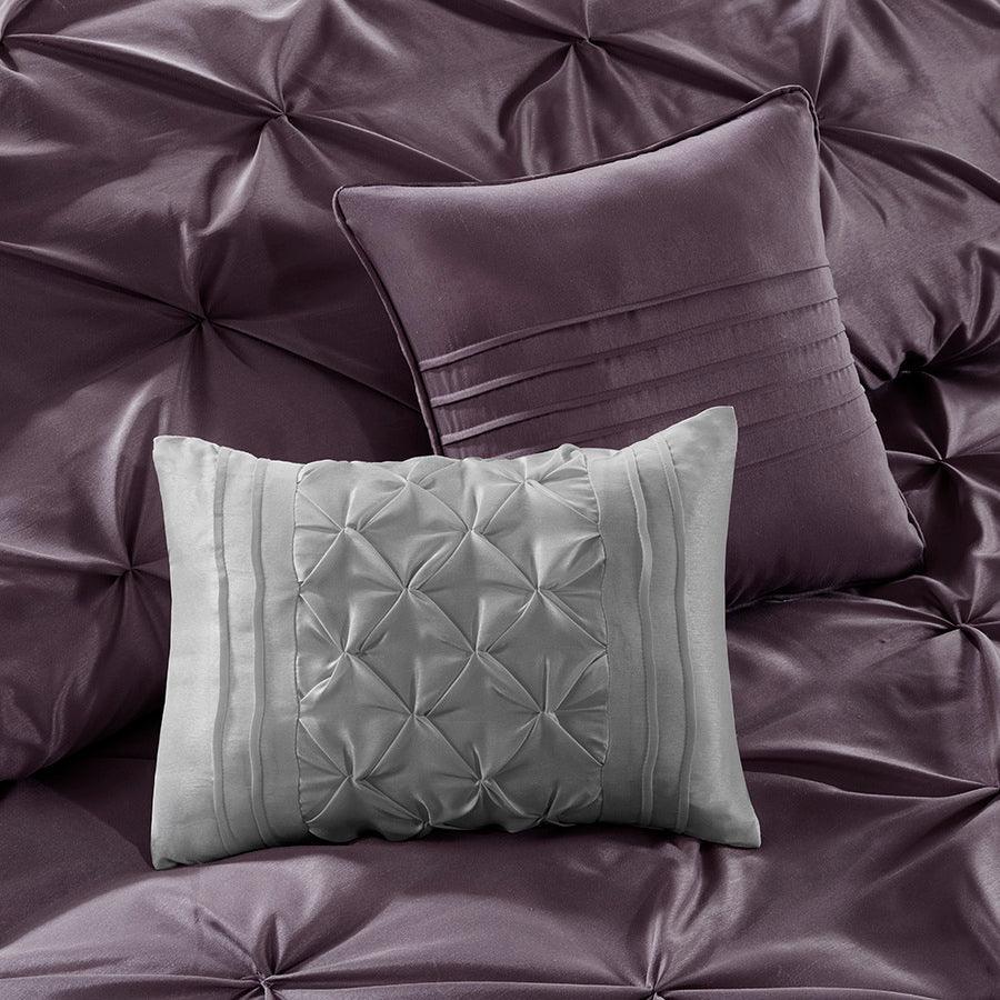 Olliix.com Comforters & Blankets - Joella 24 Piece 20 " D Room in a Bag Plum Cal King