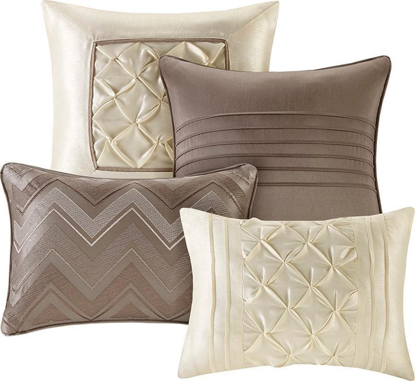 Olliix.com Comforters & Blankets - Joella 24 Piece 36 " W Room in a Bag Taupe King