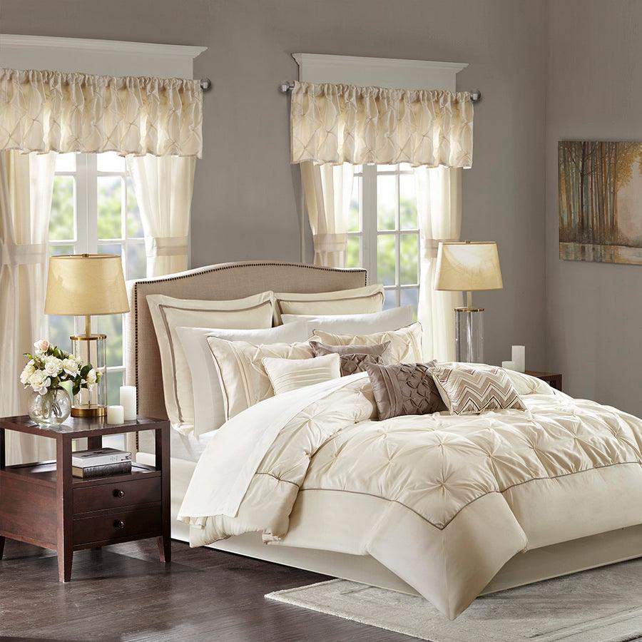 Olliix.com Comforters & Blankets - Joella 24 Piece Room in a Bag Ivory King