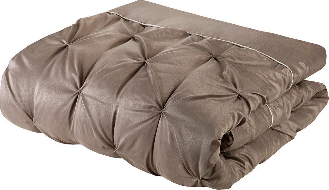 Olliix.com Comforters & Blankets - Joella California King 24 Piece Room in a Bag Taupe