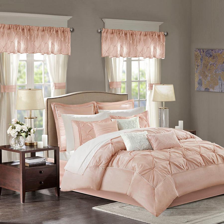 Olliix.com Comforters & Blankets - Joella Casual 24 Piece Room in a Bag Blush Cal King