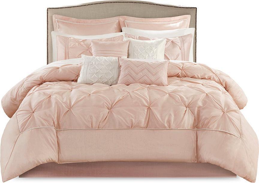 Olliix.com Comforters & Blankets - Joella Casual 24 Piece Room in a Bag Blush Cal King