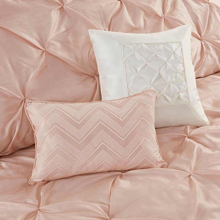 Olliix.com Comforters & Blankets - Joella Casual 24 Piece Room in a Bag Blush Cal King