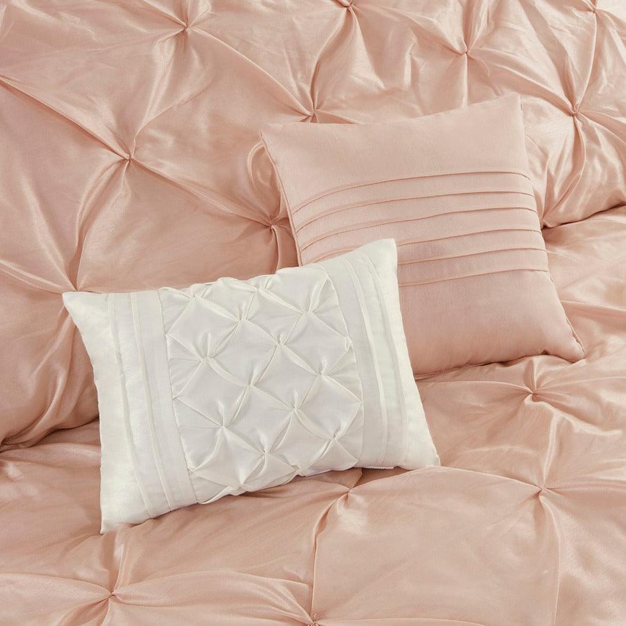 Olliix.com Comforters & Blankets - Joella Casual 24 Piece Room in a Bag Blush Cal King