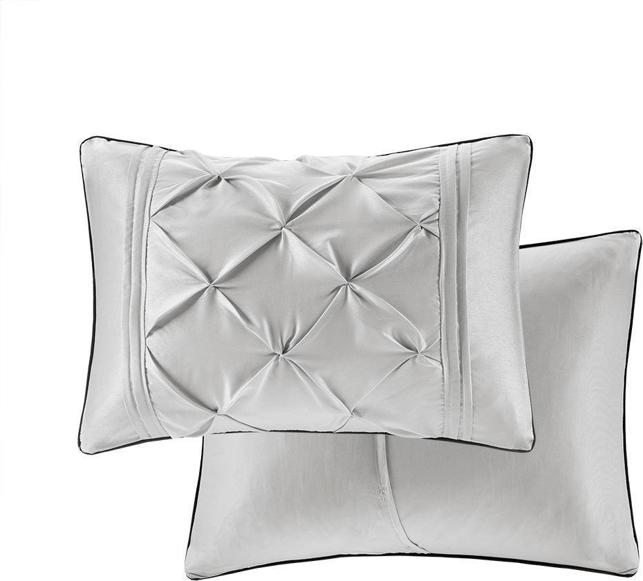Olliix.com Comforters & Blankets - Joella Modern 24 Piece Room in a Bag Gray Cal King