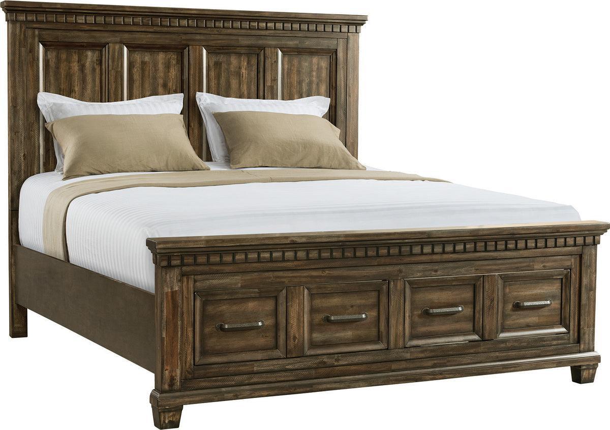 Elements Beds - Johnny 2-Drawer Queen Storage Bed Smokey Walnut