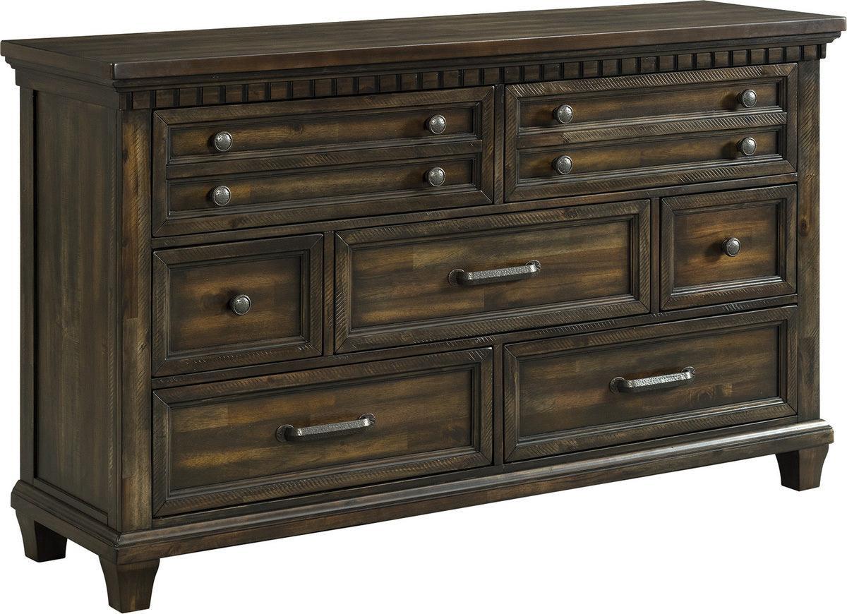 Elements Dressers - Johnny 7-Drawer Dresser Smokey Walnut