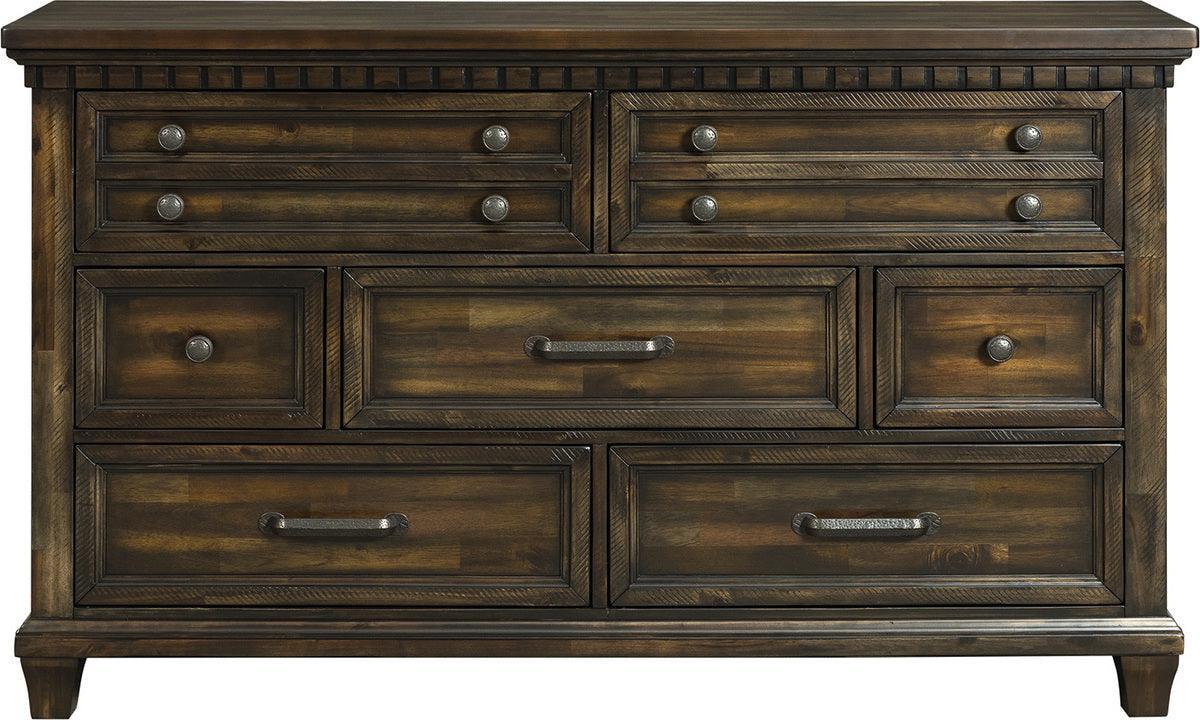 Elements Dressers - Johnny 7-Drawer Dresser Smokey Walnut
