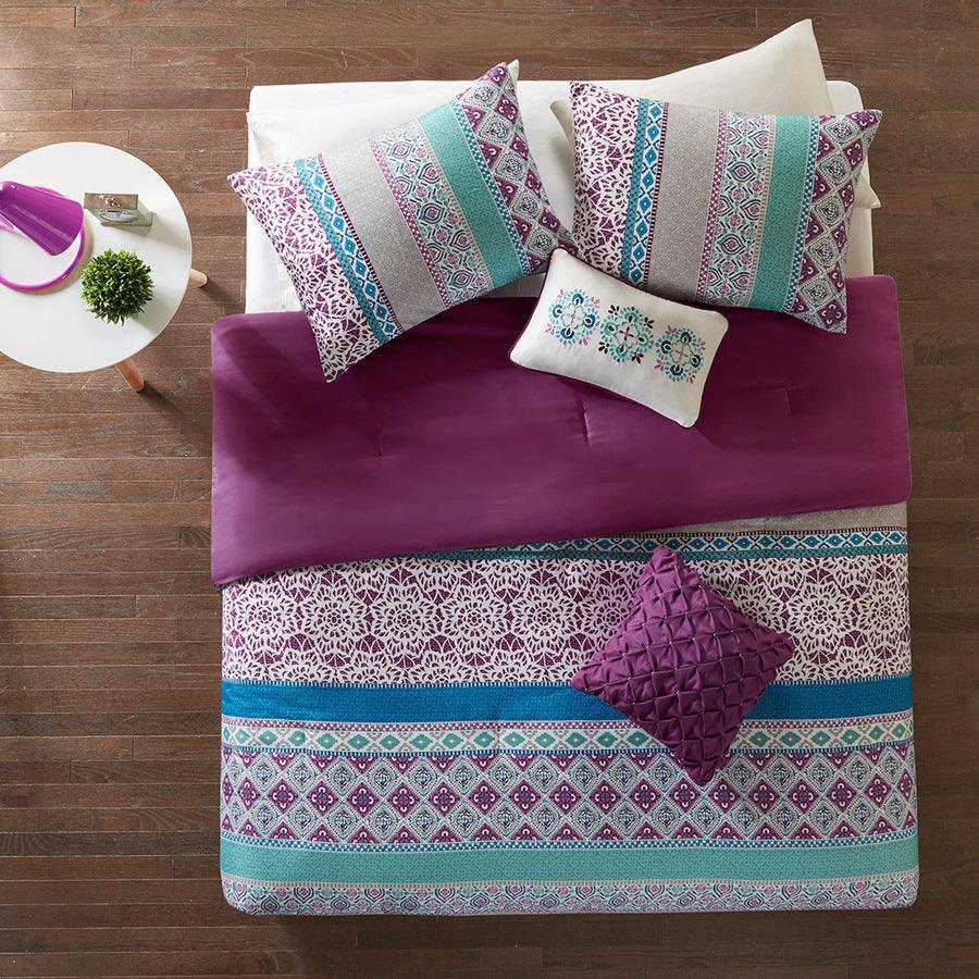 Olliix.com Comforters & Blankets - Joni 26 " W Comforter Set Purple Twin/Twin XL
