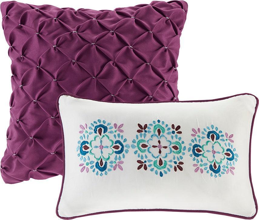 Olliix.com Comforters & Blankets - Joni Full/Queen Boho Reversible Coverlet Set Purple