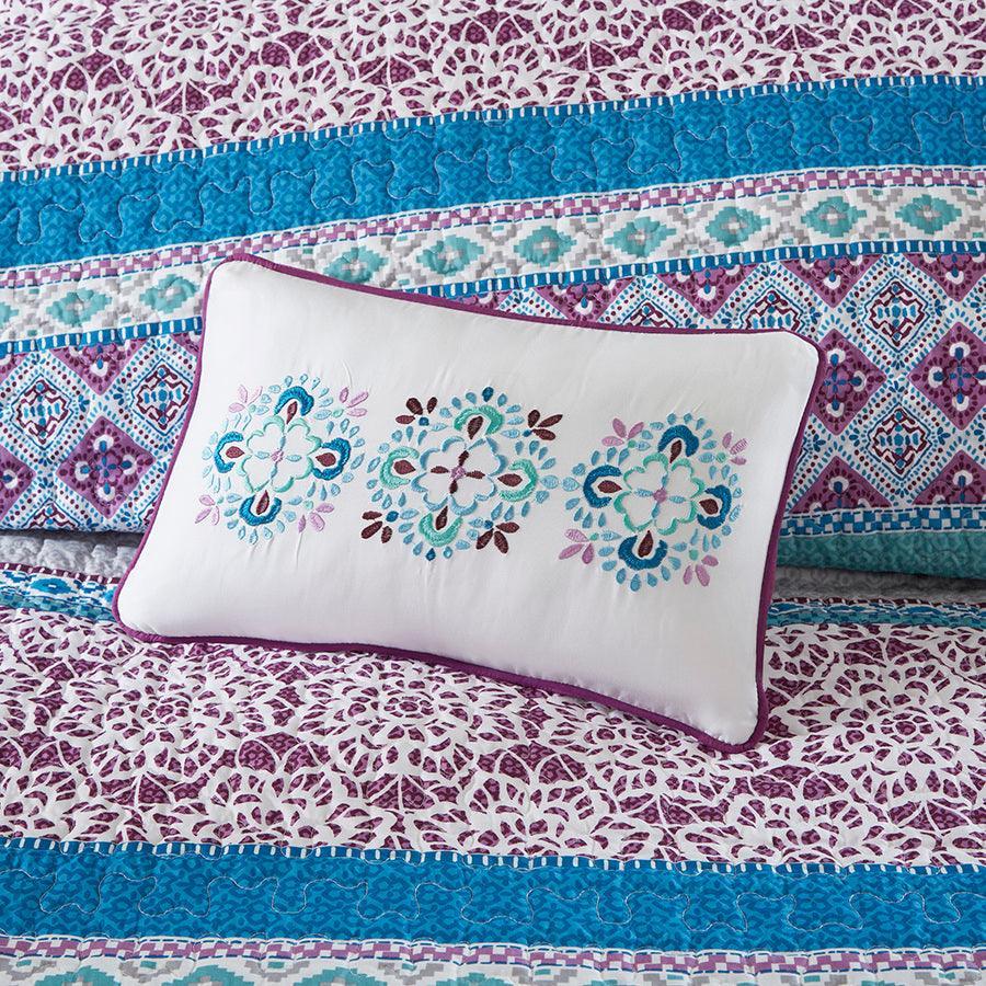 Olliix.com Comforters & Blankets - Joni Twin/Twin XL Boho Reversible Coverlet Set Purple