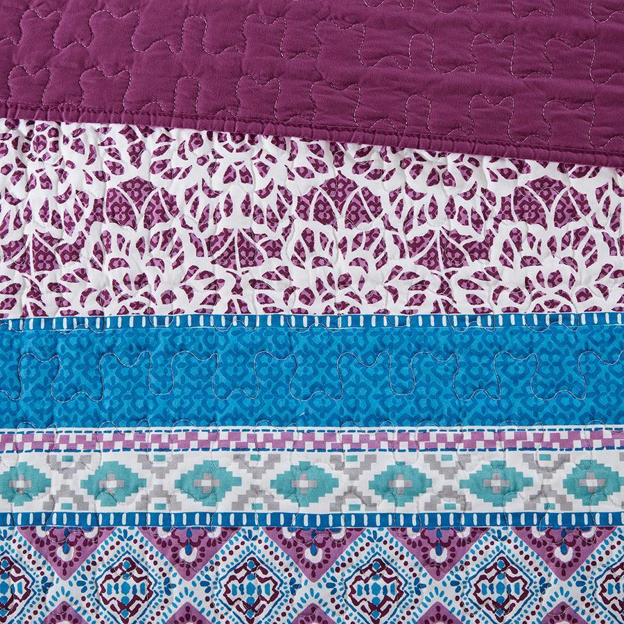 Olliix.com Comforters & Blankets - Joni Twin/Twin XL Boho Reversible Coverlet Set Purple