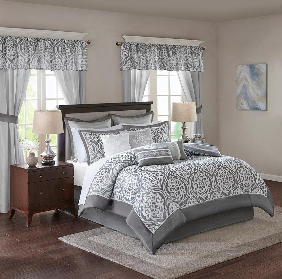 Olliix.com Comforters & Blankets - Jordan Casual 24 Piece Room in a Bag Gray Cal King