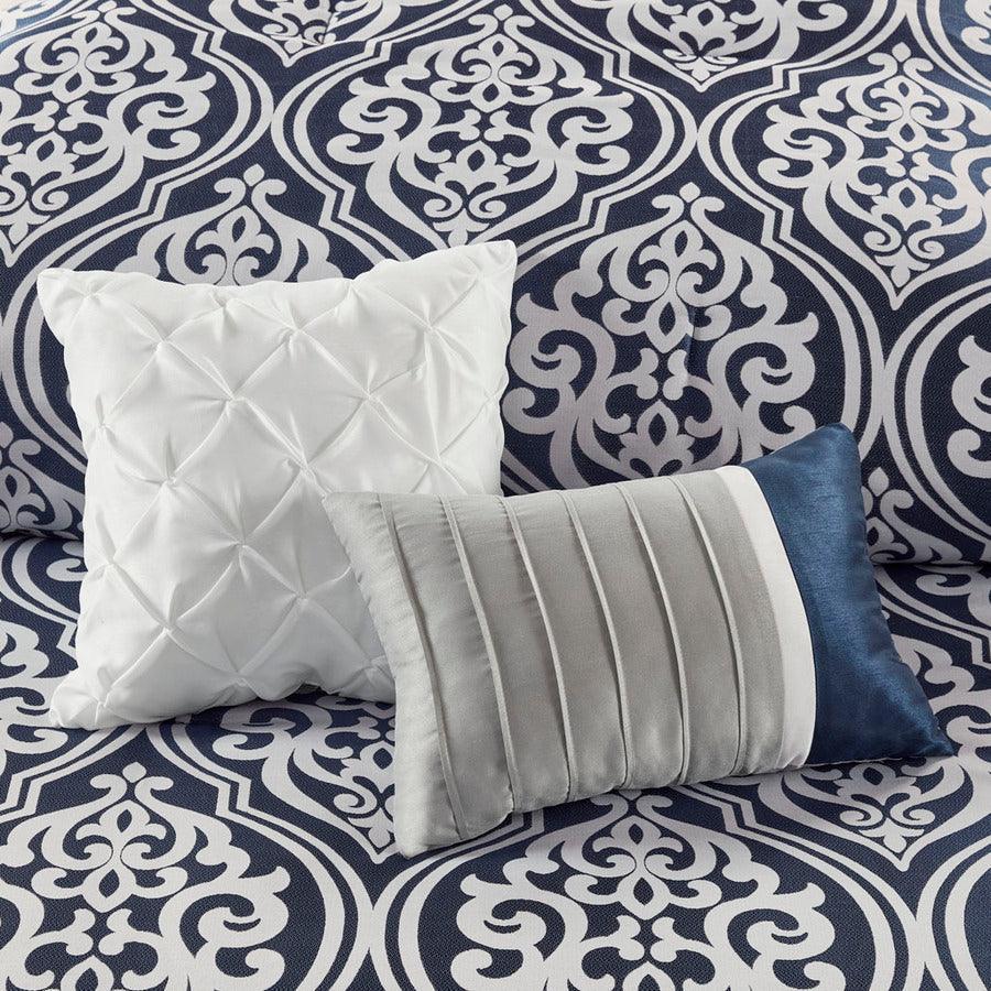 Olliix.com Comforters & Blankets - Jordan Modern 24 Piece Room in a Bag Navy King