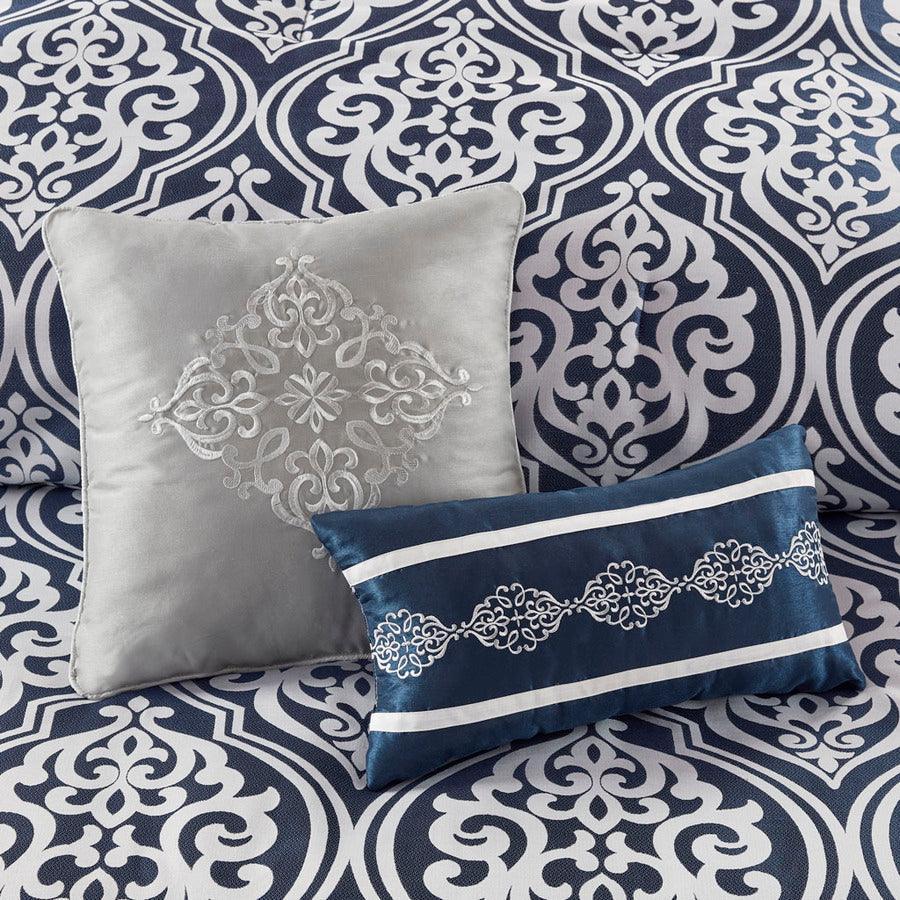 Olliix.com Comforters & Blankets - Jordan Transitional 24 Piece Room in a Bag Navy Queen