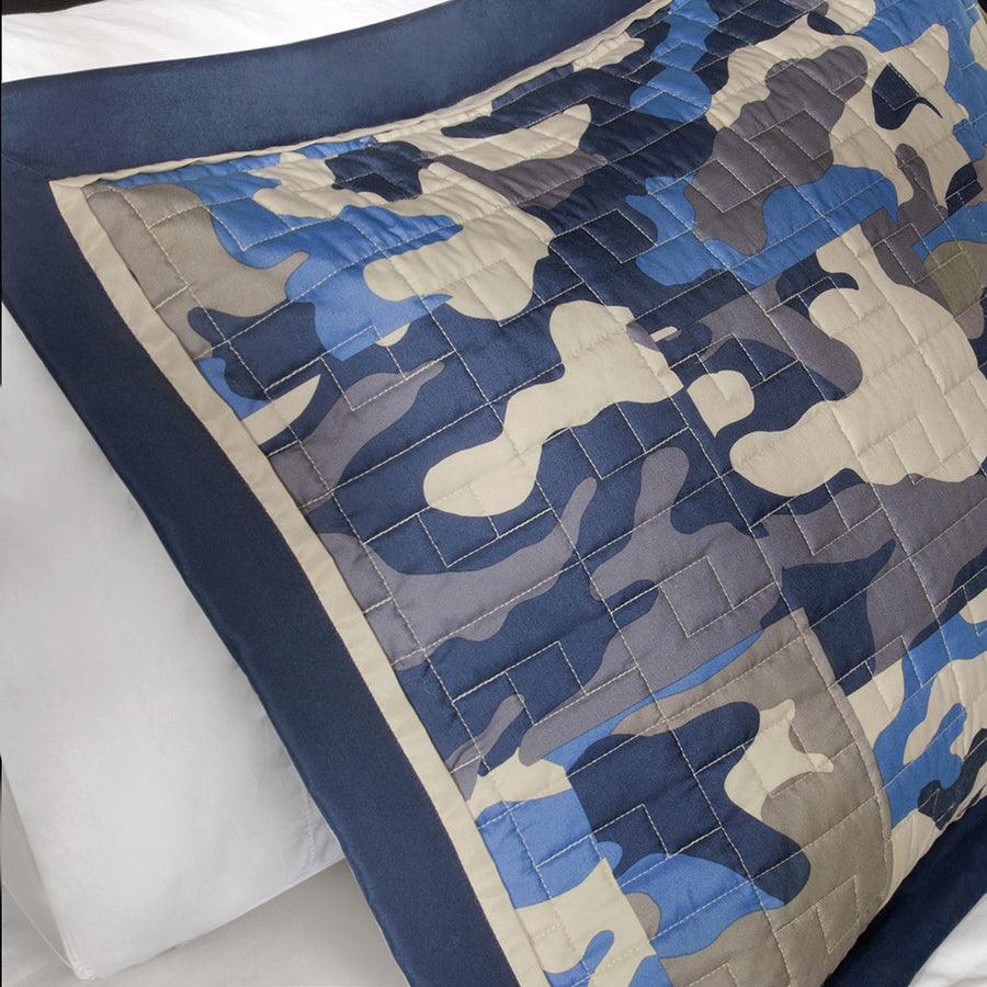 Olliix.com Comforters & Blankets - Josh Twin/Twin XL Reversible Coverlet Set Blue