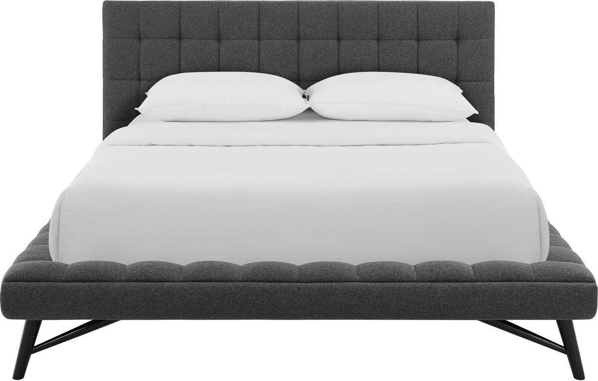 Modway Beds - Julia Biscuit Tufted Queen Bed Gray