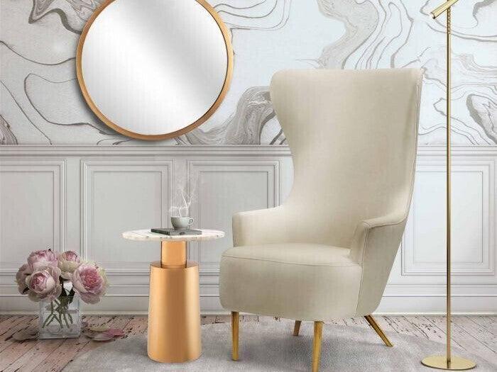 Tov Furniture Accent Chairs - Julia Wingback Chair Cream