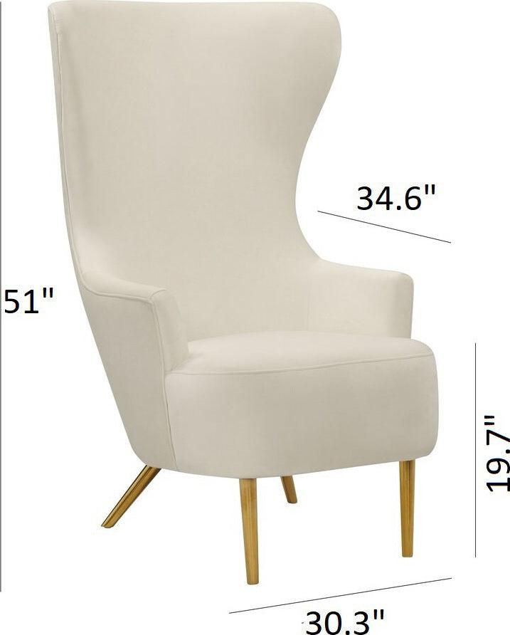 Tov Furniture Accent Chairs - Julia Wingback Chair Cream