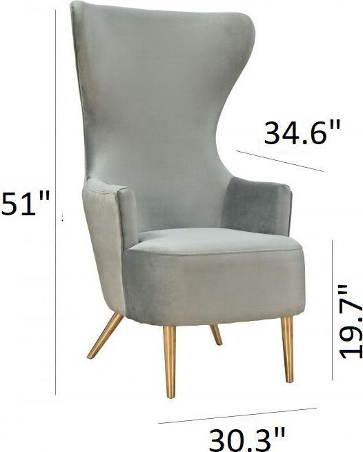 Tov Furniture Accent Chairs - Julia Wingback Chair Gray