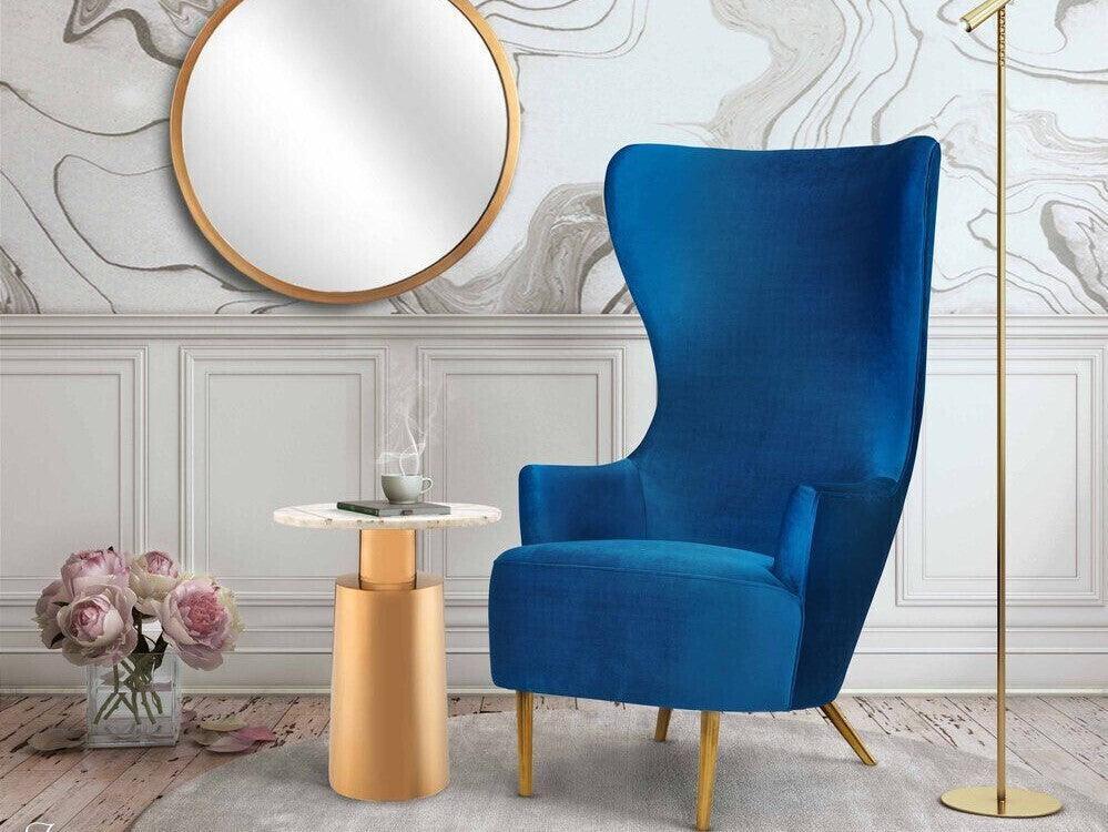 Tov Furniture Accent Chairs - Julia Wingback Chair Navy