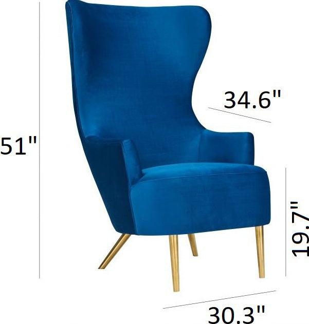 Tov Furniture Accent Chairs - Julia Wingback Chair Navy