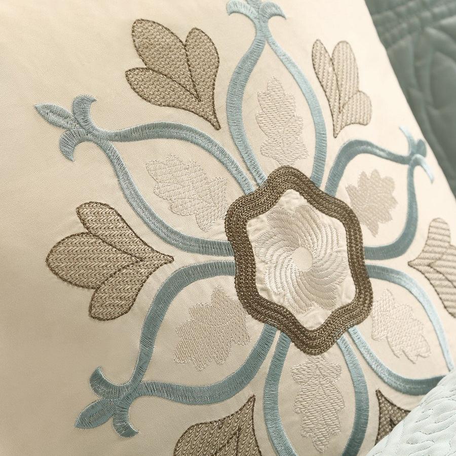 Olliix.com Comforters & Blankets - Juliana Queen 9 Piece Traditional Charmeuse Comforter Set Blue