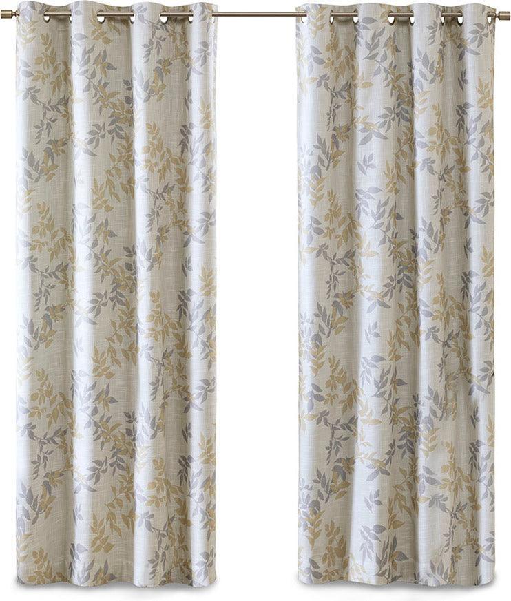 Olliix.com Curtains - Julie 95 H Printed Botanical Blackout Panel Yellow