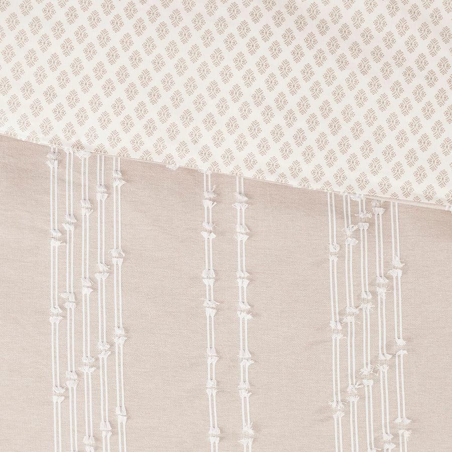 Olliix.com Duvet & Duvet Sets - Kara King/California King Cotton Jacquard Duvet Cover Set Blush