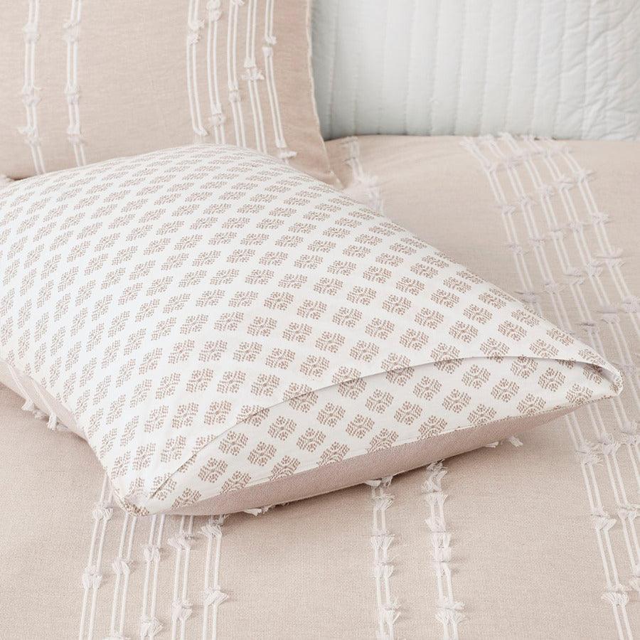 Olliix.com Duvet & Duvet Sets - Kara King/California King Cotton Jacquard Duvet Cover Set Blush