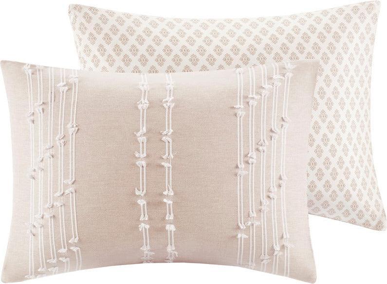 Olliix.com Duvet & Duvet Sets - Kara King/California King Cotton Jacquard Duvet Cover Set Blush