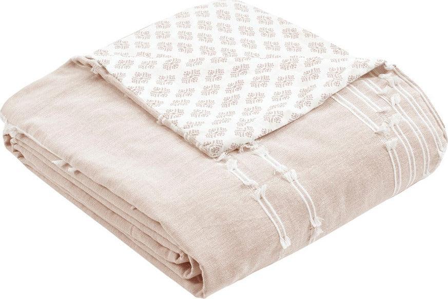 Olliix.com Duvet & Duvet Sets - Kara King/California King Cotton Jacquard Duvet Cover Set Blush