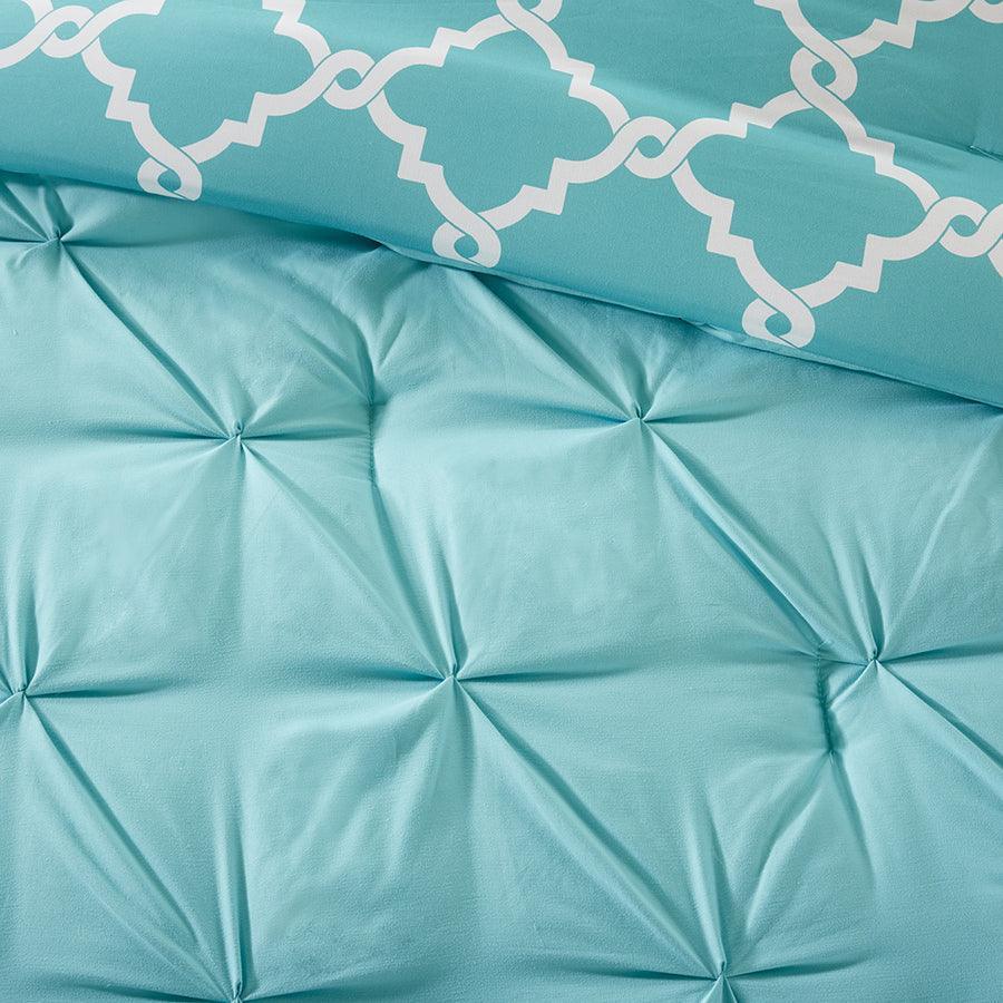 Olliix.com Comforters & Blankets - Kasey 5 Piece Reversible Comforter Set Aqua Full/Queen