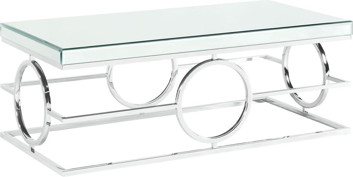Elements Coffee Tables - Katie Rectangle Mirrored Coffee Table Chrome