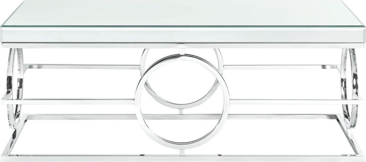 Elements Coffee Tables - Katie Rectangle Mirrored Coffee Table Chrome