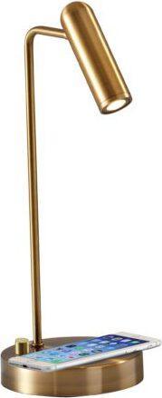 Adesso Desk Lamps - Kaye Charge Desk Lamp Antique Brass