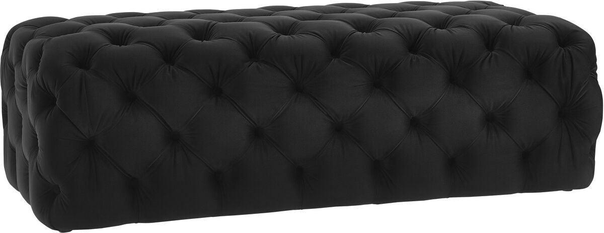 Tov Furniture Ottomans & Stools - Kaylee Black Velvet Ottoman Black