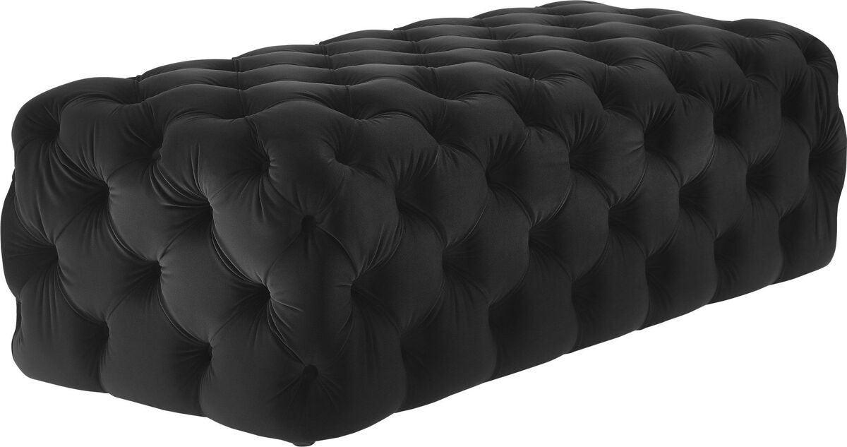 Tov Furniture Ottomans & Stools - Kaylee Black Velvet Ottoman Black