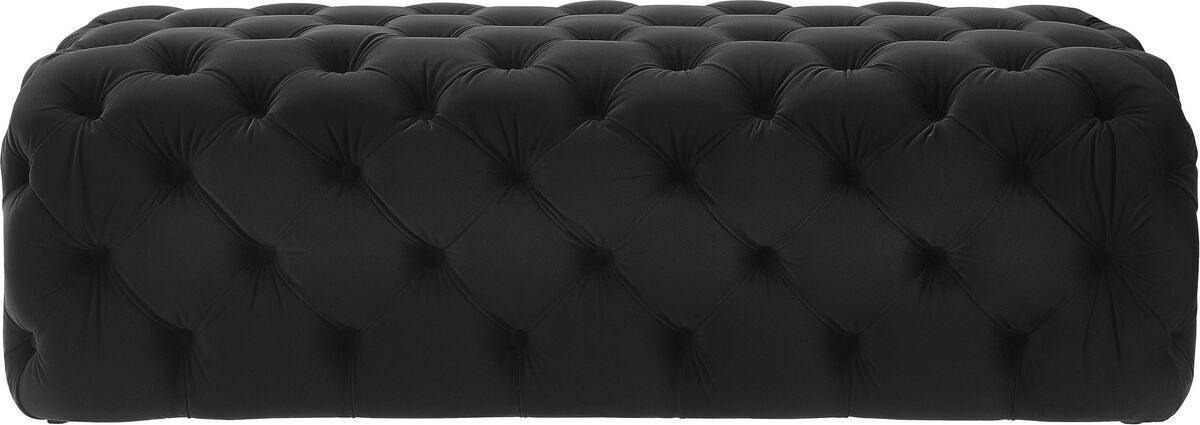 Tov Furniture Ottomans & Stools - Kaylee Black Velvet Ottoman Black